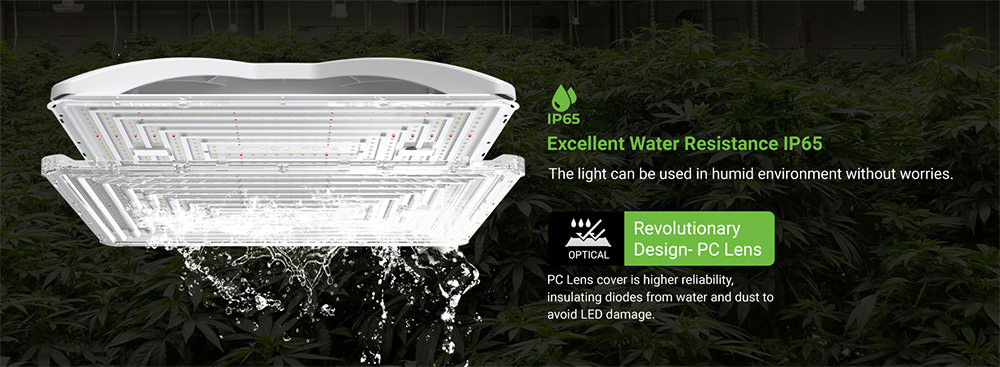 LED grow light with PC lens waterrpoof easy to clean