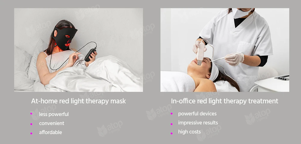 difference between at home and in office red light therapy