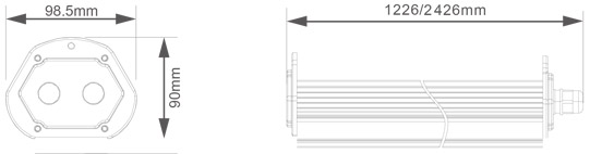 E-Version Horti-Bar 75W 100W 150W LED Grow Light demension